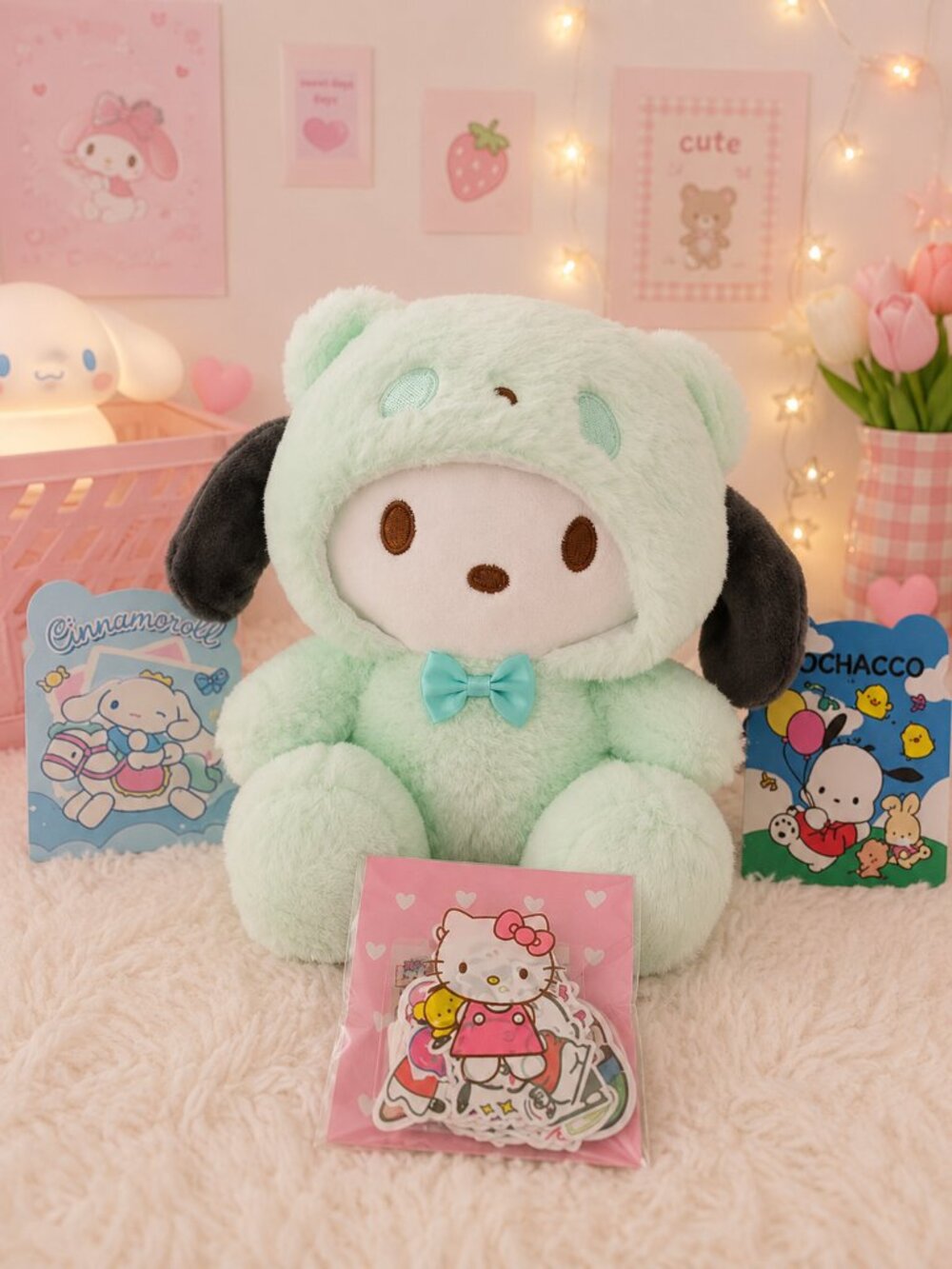Mint Pochacco Bear Plush Gift Kawaii Bundle Set Idea